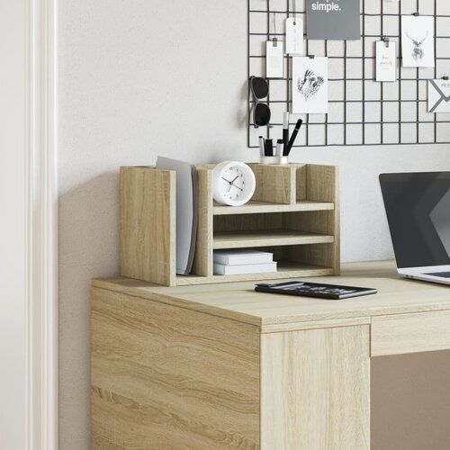  Organizator za stol boja hrasta 44,5x24x25 cm konstruirano drvo Slike