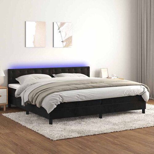  box spring s madracem LED crni 200x200 cm bar&scaron;un Cijene