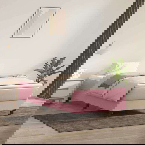 Box spring postelja z vzmetnico roza 80x220 cm žamet, (21791807) Slike