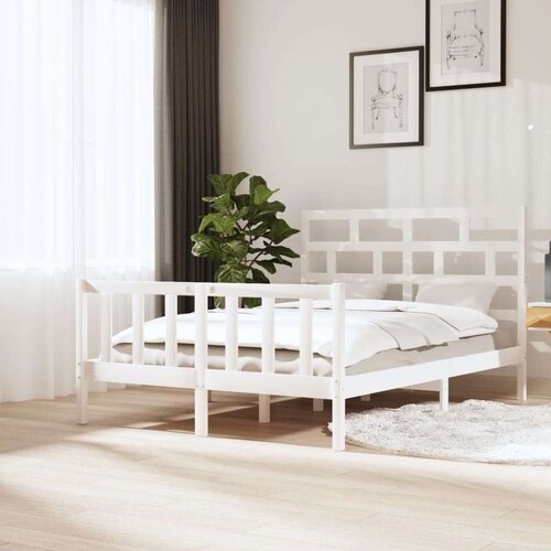  Za krevet od masivne borovine bijeli 140 x 200 cm Slike