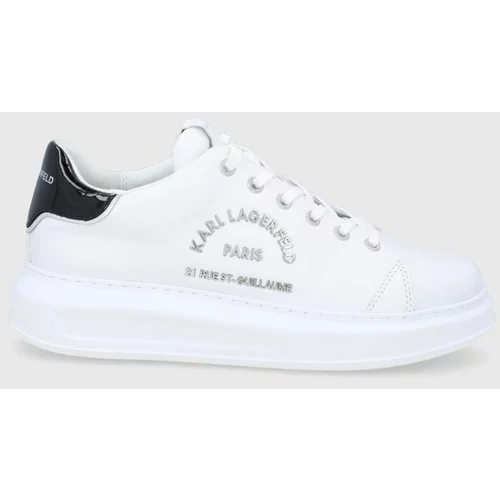 Karl Lagerfeld Usnjeni čevlji Kapri Mens bela barva