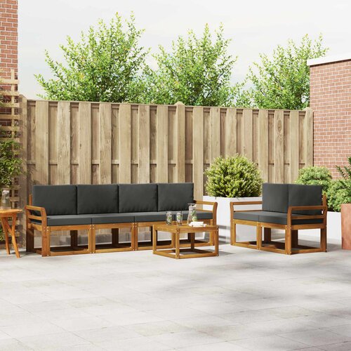  Set vanjskih sofa 7 kom. Prirodna i antracit Cene