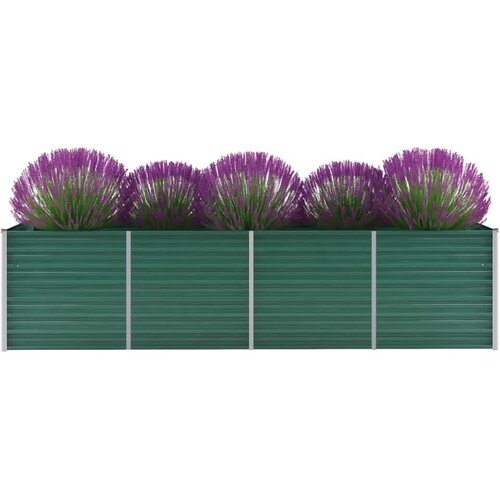 vidaXL Vrtna sadilica od pocinčanog čelika 320 x 80 x 77 cm zelena Cijene