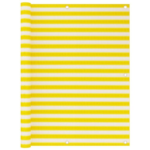 vidaXL Balkonsko platno rumeno in belo 120x600 cm HDPE, (20764699) Cene