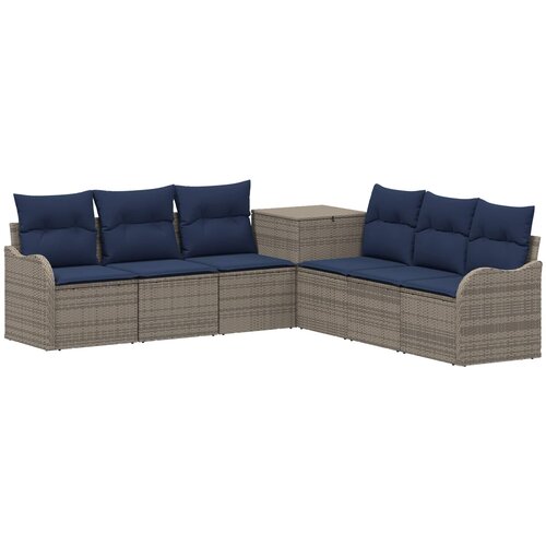  Set sofe 7 kom. Siva i tamnoplava 121 x 62 x 69 cm Slike