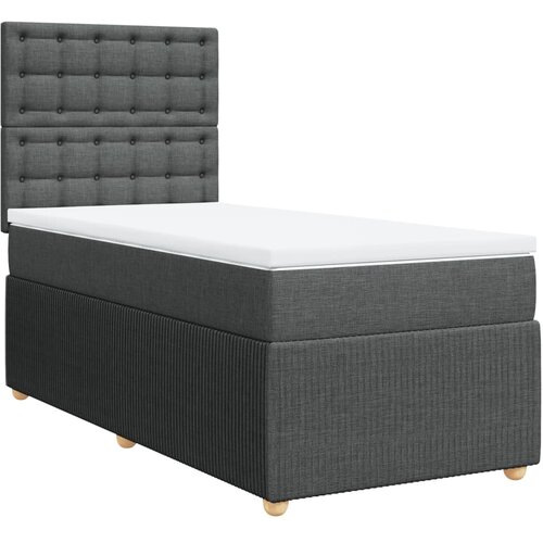 Maison Chic Box spring postelja - Vzmetna postelja z vzmetnico temno siva 90x190 cm blago SL4081, (21904228) Cene