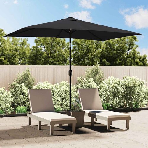 Vanjski suncobran s metalnim stupom 300 x 200 cm crni Slike