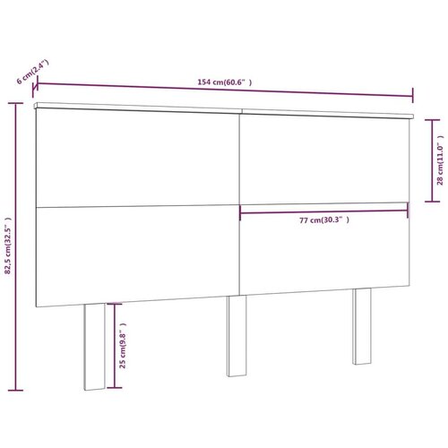  Uzglavlje za krevet 154 x 6 x 82 5 cm od masivne borovine Slike