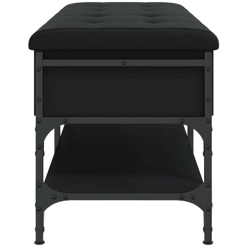  Klupa za cipele crna 102 x 42 x 45 cm od konstruiranog drva Slike