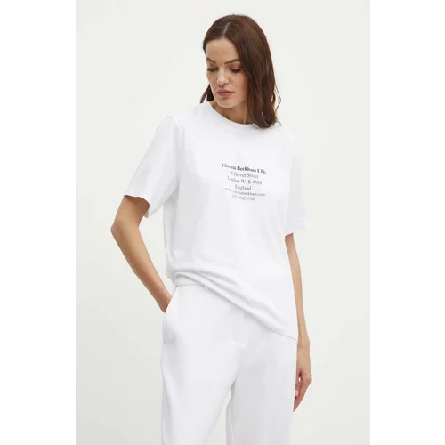 Victoria Beckham Bombažna kratka majica ženska, bela barva, 1324JTS005691A