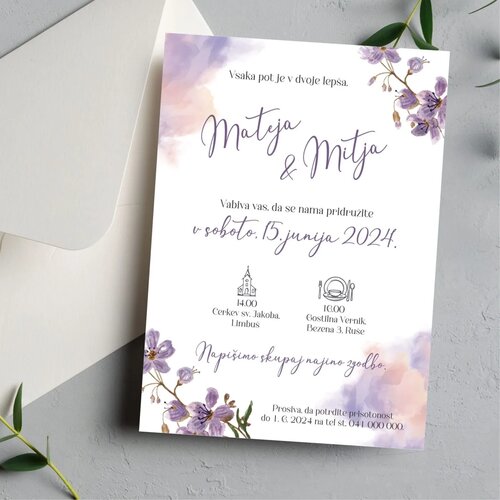  Poročna vabila cvetlična PORCVE 103-01 Cene