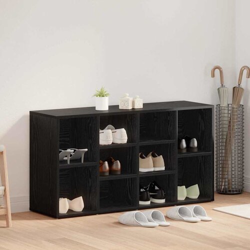 VidaXL Klupa za cipele Crni hrast 103 x 30 x 55 cm Konstruirano drvo Slike