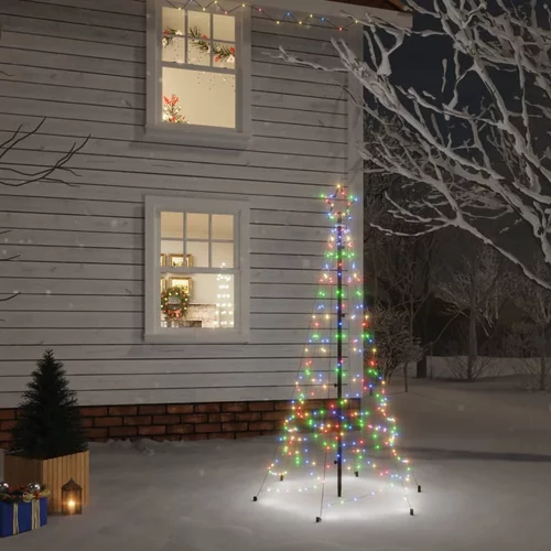  Božićno drvce sa šiljkom šareno s 200 LED žarulja 180 cm
