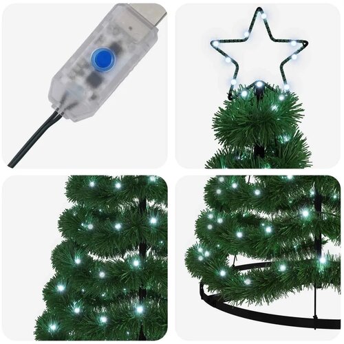  LED božićno drvce od folije s postoljem EKENAS 180 cm - Hladna bijela 180 cm Slike