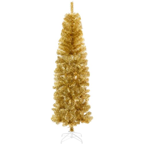  Umjetno usko božićno drvce s kuglicama 180 cm 300 LED lampica Slike
