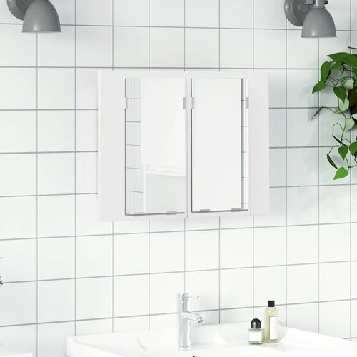  LED kupaonski ormarić s ogledalom bijeli 60x12x45 cm akrilni Cijene