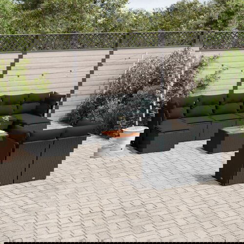 vidaXL 10-dijelni set vrtnih sofa s jastucima crni od poliratana Cijene