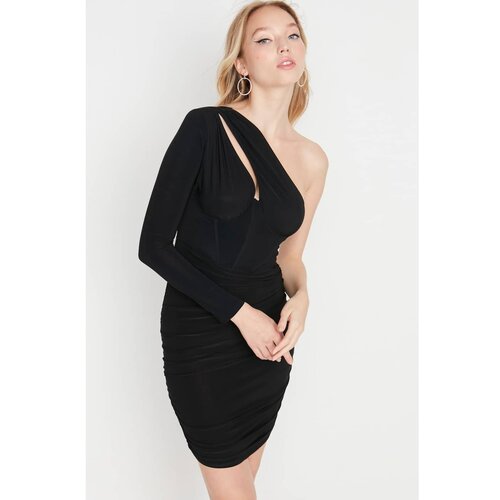 Trendyol Draped Detailed Single Sleeve Dress Slike