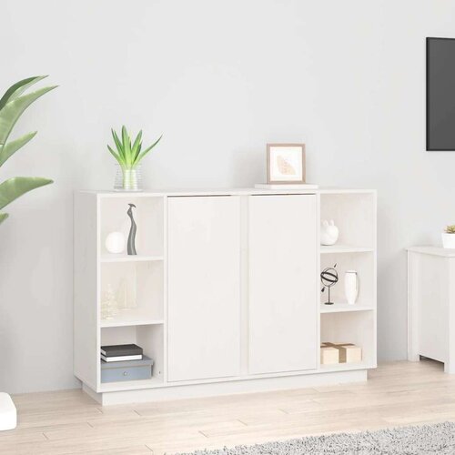  Komoda bijela 120 x 35 x 80 cm od masivne borovine Cijene