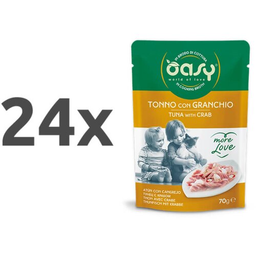 Oasy More Love Adult tuna in rakovice v juhi, vrečka - 70 g 24 x 70 g Cene