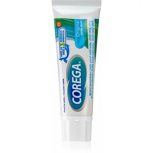 Corega Original Extra Strong fiksacijska krema za zobne proteze z ekstra močnim utrjevanjem 40 g
