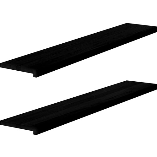 VidaXL Prozorske klupice 2 kom tamnosmeđe 140x25x2 cm masivne hrast Slike