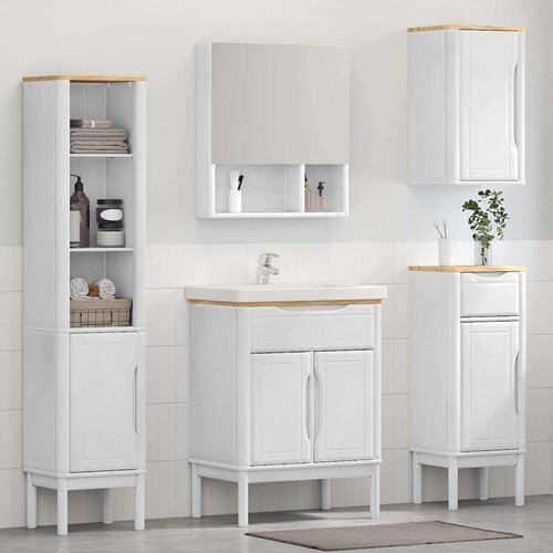  Set namje&scaron;taja za kupaonicu 4 pcs Bijelo Čvrsto borovo drvo Cijene