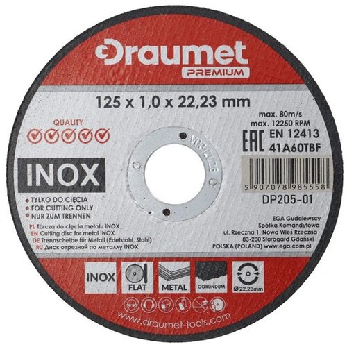 Draumet Rezna ploča za metal Inox Premium 8555 125x1x22.2mm Cene