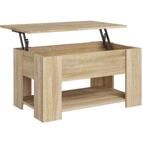 Maison Chic Klubska mizica - kavna mizica - Nizka mizica sonoma hrast 79x49x41 cm konstruiran les, (21752516) Slike