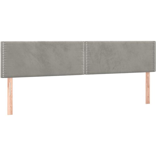 Maison Chic Posteljno vzglavje - Vzglavna omarica 2 kosa svetlo sivo 100x5x78/88 cm žamet, (22076968) Slike
