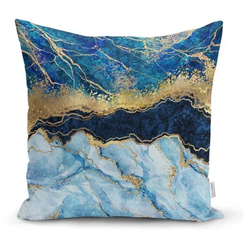 Minimalist Cushion Covers Prevleka za okrasno blazino Minimalist Cusion Covers Marble with blue, 45 x 45 cm