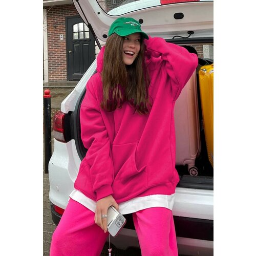 Madmext Sweatshirt - Pink - Oversize Slike