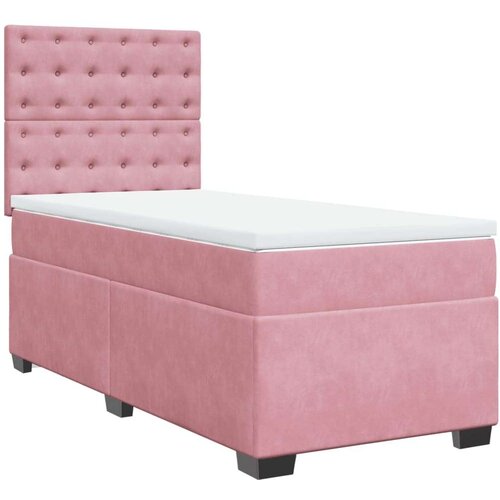 VidaXL box spring krevet s madracem ružičasti 100x200 cm bar&amp;scaron;unasti Slike