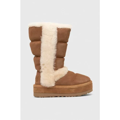 Ugg Čizme za snijeg od brušene kože Classic Chillapeak Tall boja: smeđa, 1145990