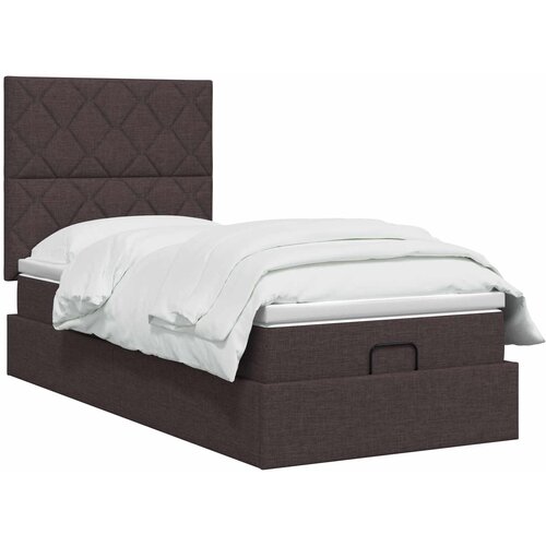  Krevet od pjene s madracem i LED-om Tamno smeđa 90 x 190 cm Slike