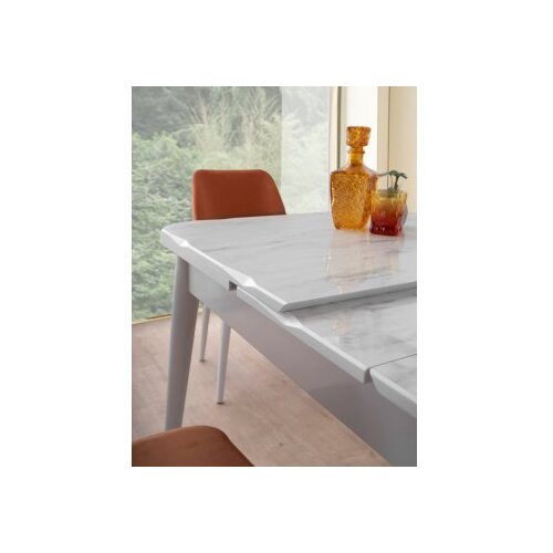 Hanah home Crea - 2942 White Extendable Dining Table Slike