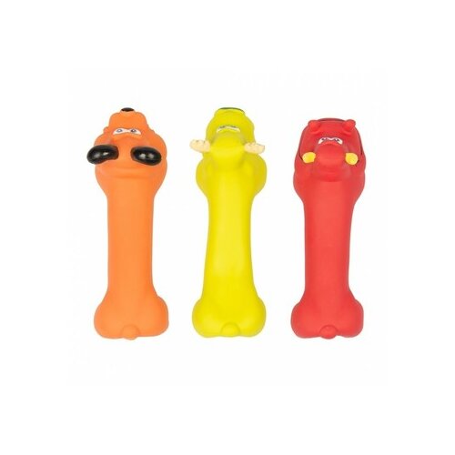 Duvo igračka za pse latex squawky bone animals assorti, žuta Slike