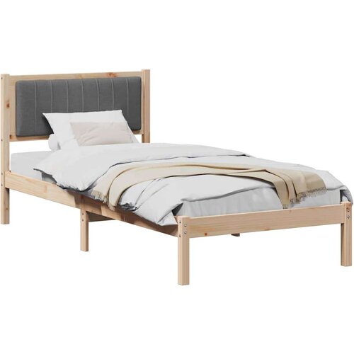 VidaXL krevetni okvir s tapiciranim uzglavljem tamno siva 90 x 200 cm Slike