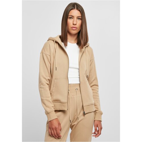 UC Ladies Women's organic terry hoodie with zipper in beige Slike