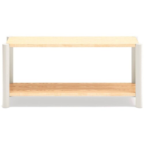 Teulat Krem/u svijetloj prirodnoj boji regal u dekoru hrasta 126x59x43 cm Bona &ndash; Cijene