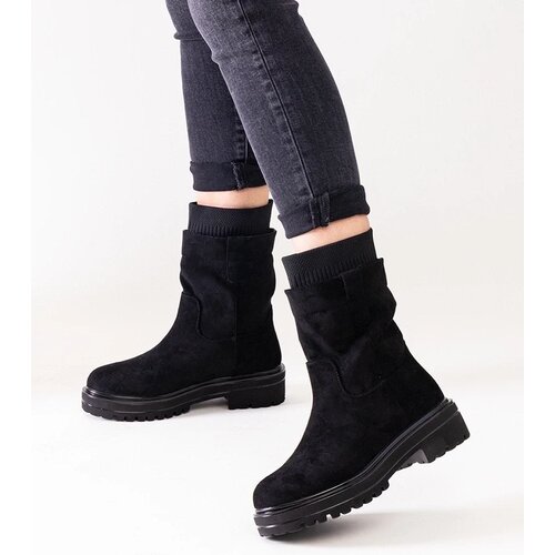 Gemre Ralia Black Slip-On Sock Boots Cene