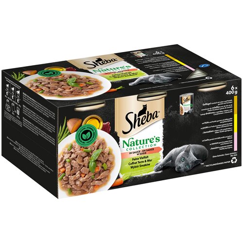 Sheba Večkratno pakiranje Nature&amp;#039;s Collection, 6x400g - Fina raznolikost v omaki Slike