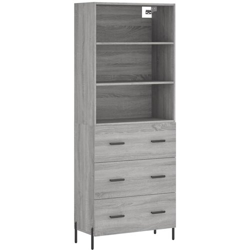 Maison Chic Visoka Komoda - Predalnik siva sonoma 69,5x34x180 cm inženirski les, (21722350) Slike
