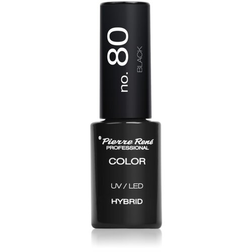 Pierre Ren&amp;eacute; Nails Hybrid gel lak za nohte z uporabo UV/LED lučke odtenek No. 80 Black 6 ml Slike