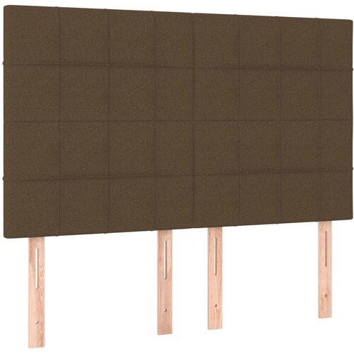  LED uzglavlje tamnosmeđe 144x5x118/128 cm od tkanine Slike