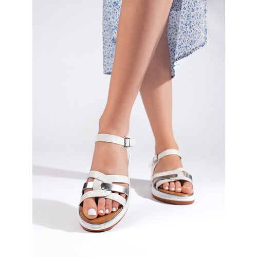 Shelvt White women&amp;#039;s platform sandals Slike