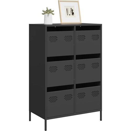 vidaXL Visoka omara črna 68x39x101,5 cm jeklo Cene