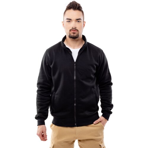 Glano Men's Zipper Zipper Sweatshirt - Black Slike