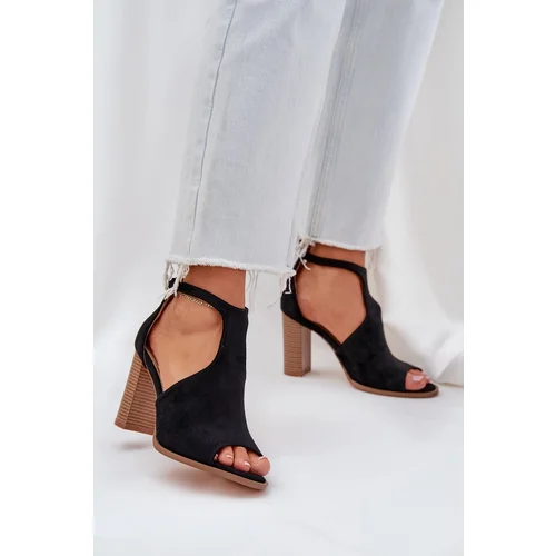 PS1 Block Heels Made Of Eco Suede Black Lanadriena