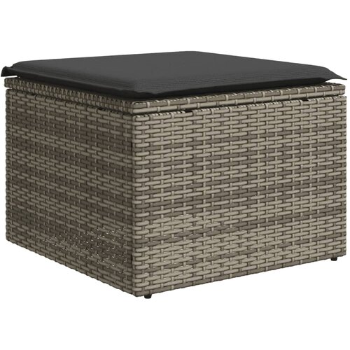  10-dijelni set vrtnih sofa od poliratana s jastucima sivi Siva 62 x 62 x 69 cm Slike